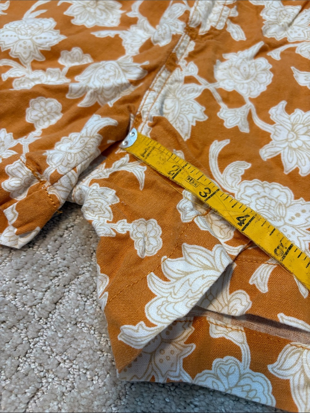 Briggs New York Floral Orange Women’s Large Shorts Summer Beach Linen - Picture 6 of 7